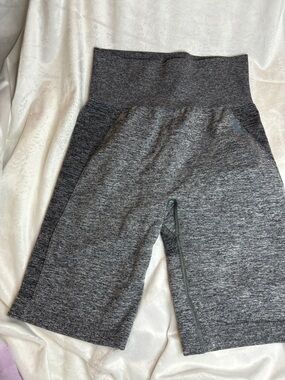Gymshark Gray Seamless High-Waist Bike Shorts